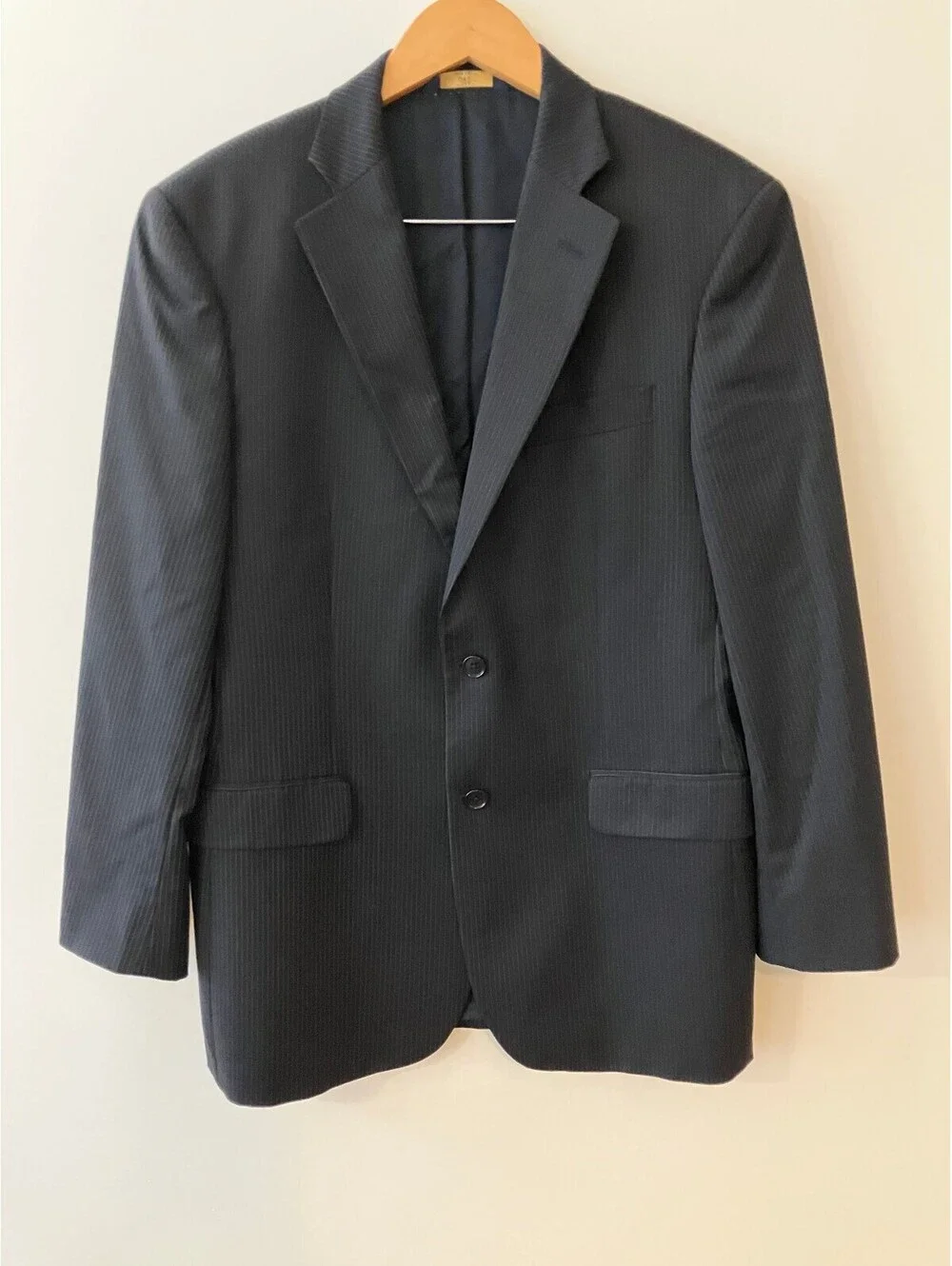 Brooks Brothers 346 Mens 40R Gray Pinstripe Blazer Wool Stretch Sport Coat